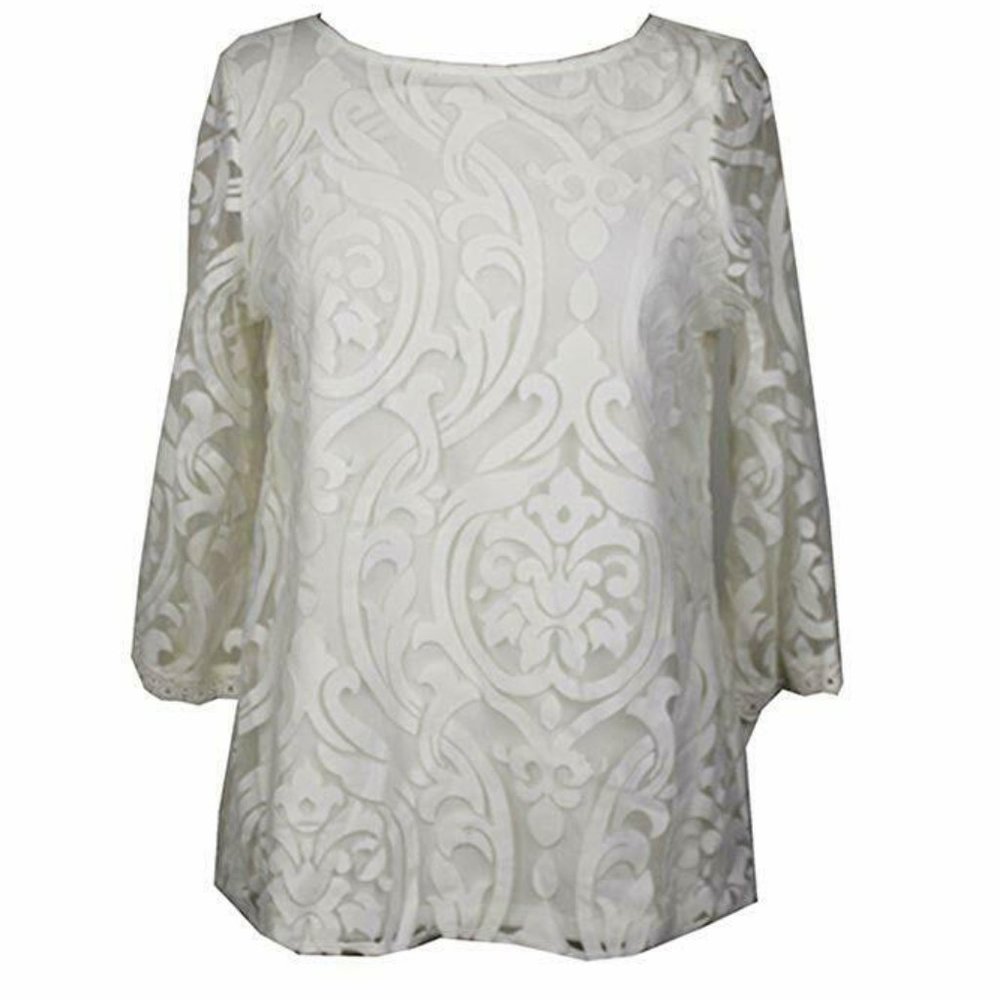 Charter Club Lace Mesh Swing Top